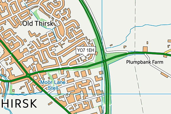YO7 1EH map - OS VectorMap District (Ordnance Survey)