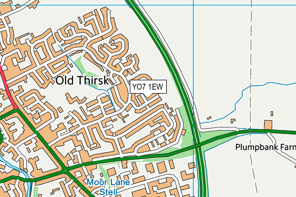 YO7 1EW map - OS VectorMap District (Ordnance Survey)