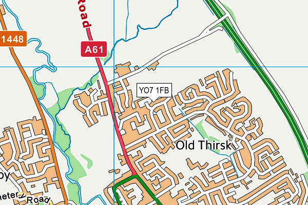YO7 1FB map - OS VectorMap District (Ordnance Survey)