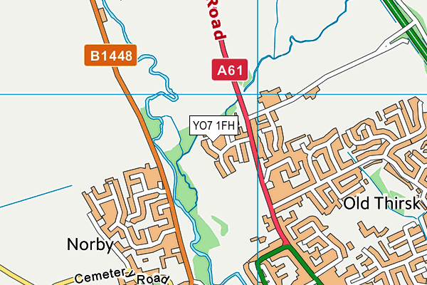 YO7 1FH map - OS VectorMap District (Ordnance Survey)