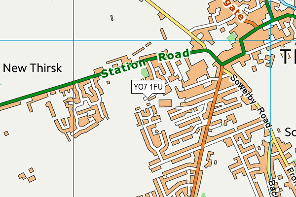 YO7 1FU map - OS VectorMap District (Ordnance Survey)