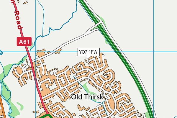 YO7 1FW map - OS VectorMap District (Ordnance Survey)