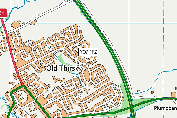 YO7 1FZ map - OS VectorMap District (Ordnance Survey)