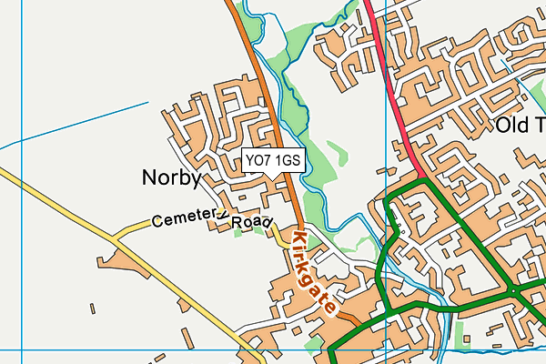 YO7 1GS map - OS VectorMap District (Ordnance Survey)