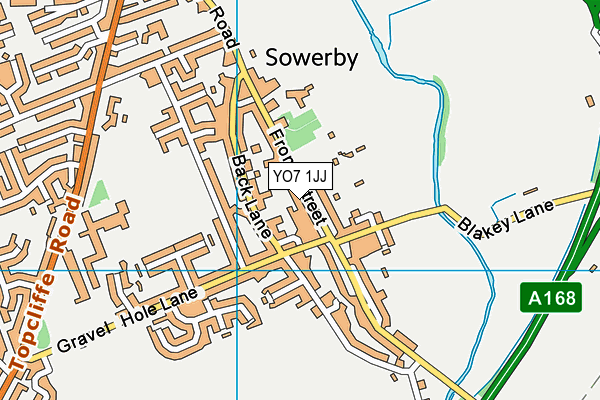 YO7 1JJ map - OS VectorMap District (Ordnance Survey)