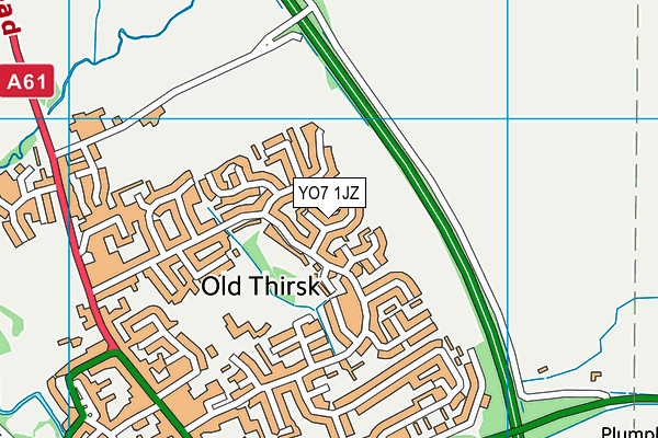 YO7 1JZ map - OS VectorMap District (Ordnance Survey)