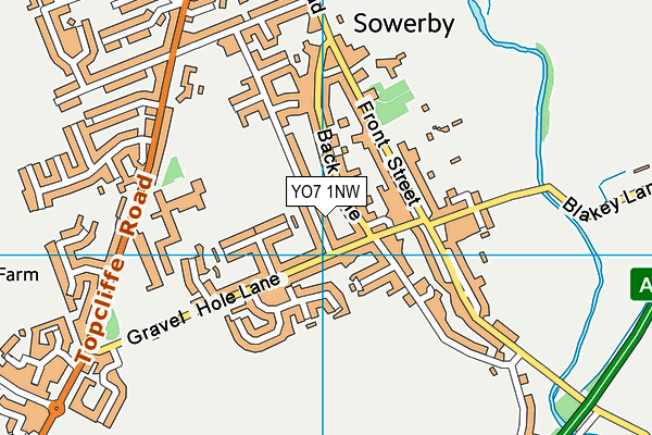YO7 1NW map - OS VectorMap District (Ordnance Survey)