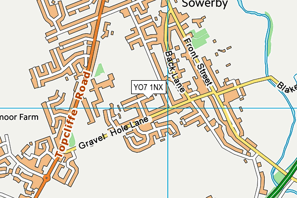 YO7 1NX map - OS VectorMap District (Ordnance Survey)