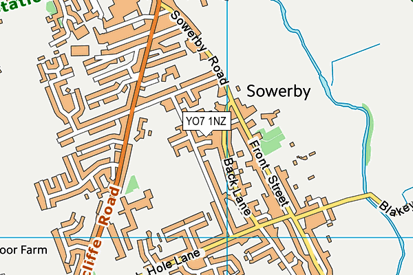 YO7 1NZ map - OS VectorMap District (Ordnance Survey)