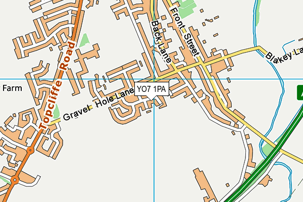 YO7 1PA map - OS VectorMap District (Ordnance Survey)