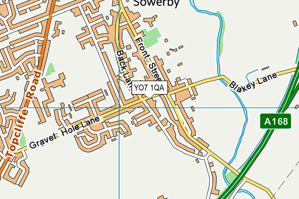 YO7 1QA map - OS VectorMap District (Ordnance Survey)