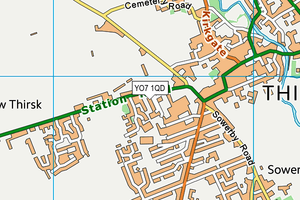 YO7 1QD map - OS VectorMap District (Ordnance Survey)