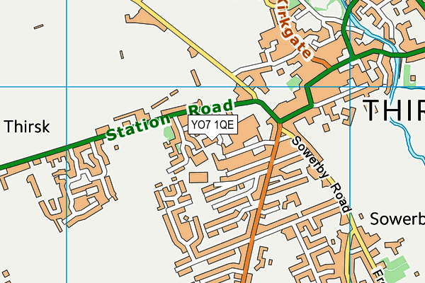 YO7 1QE map - OS VectorMap District (Ordnance Survey)