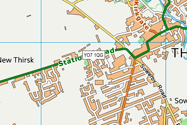 YO7 1QG map - OS VectorMap District (Ordnance Survey)