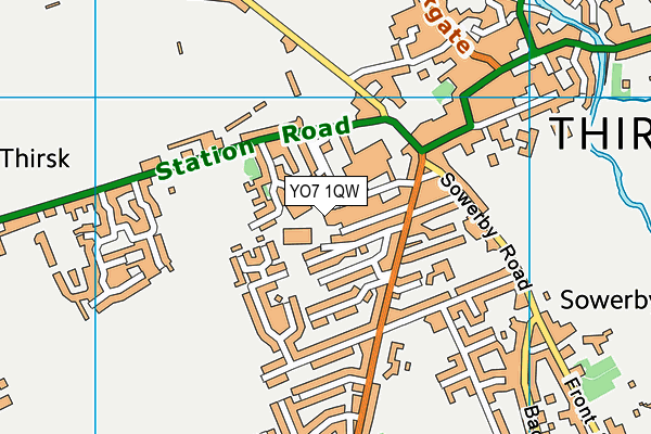 YO7 1QW map - OS VectorMap District (Ordnance Survey)