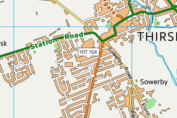 YO7 1QX map - OS VectorMap District (Ordnance Survey)