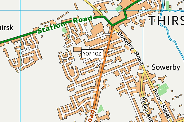 YO7 1QZ map - OS VectorMap District (Ordnance Survey)