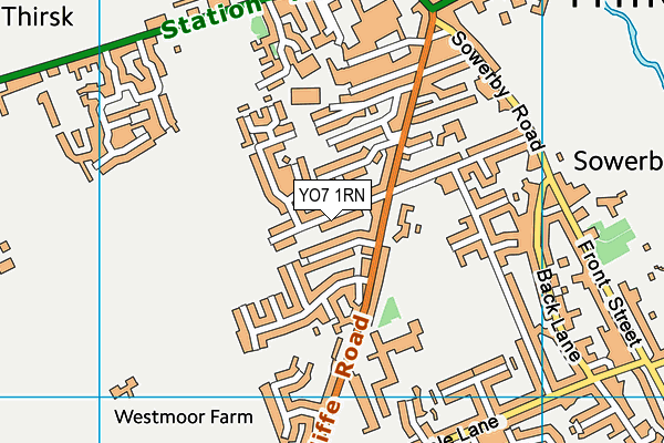 YO7 1RN map - OS VectorMap District (Ordnance Survey)