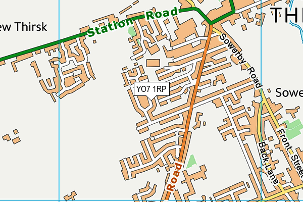 YO7 1RP map - OS VectorMap District (Ordnance Survey)