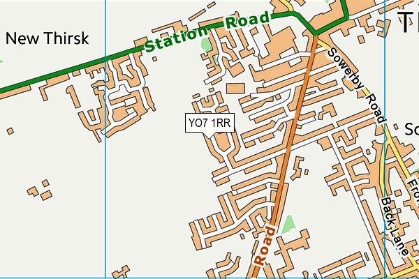 YO7 1RR map - OS VectorMap District (Ordnance Survey)