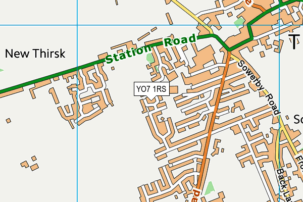 YO7 1RS map - OS VectorMap District (Ordnance Survey)