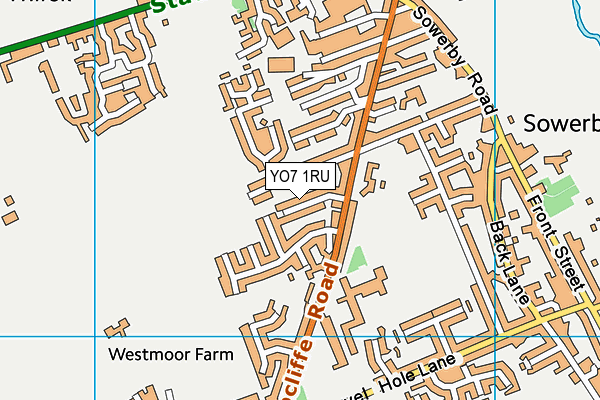 YO7 1RU map - OS VectorMap District (Ordnance Survey)