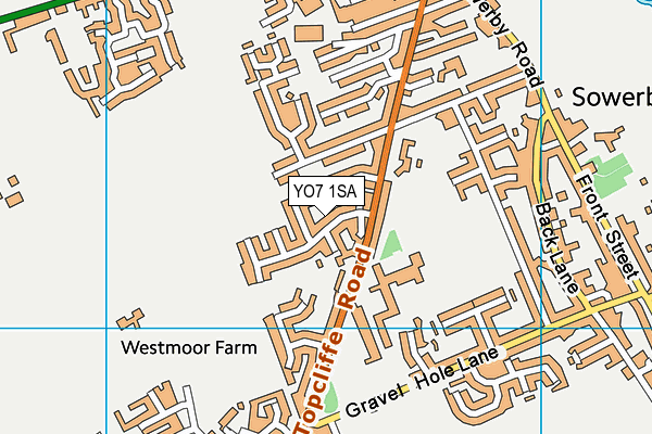 YO7 1SA map - OS VectorMap District (Ordnance Survey)