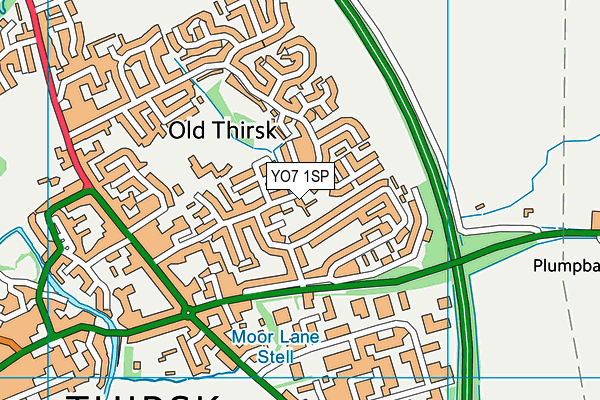 YO7 1SP map - OS VectorMap District (Ordnance Survey)