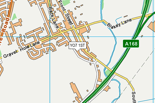 YO7 1ST map - OS VectorMap District (Ordnance Survey)