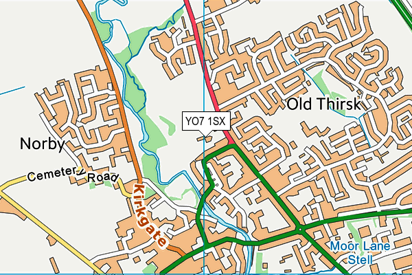 YO7 1SX map - OS VectorMap District (Ordnance Survey)