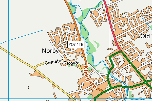YO7 1TB map - OS VectorMap District (Ordnance Survey)