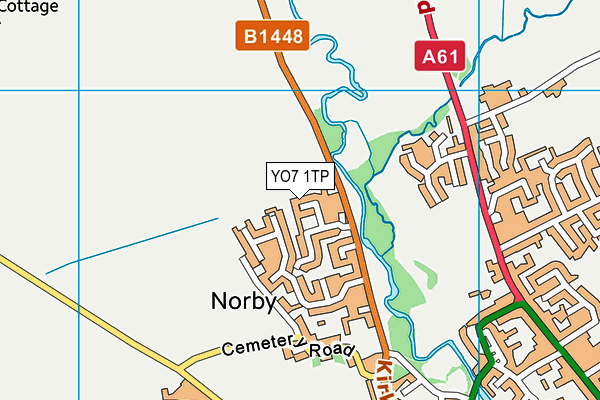 YO7 1TP map - OS VectorMap District (Ordnance Survey)