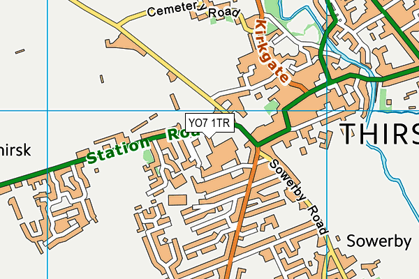 YO7 1TR map - OS VectorMap District (Ordnance Survey)