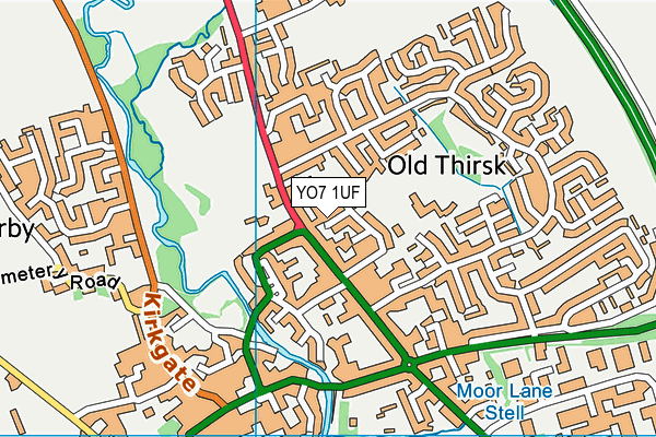 YO7 1UF map - OS VectorMap District (Ordnance Survey)