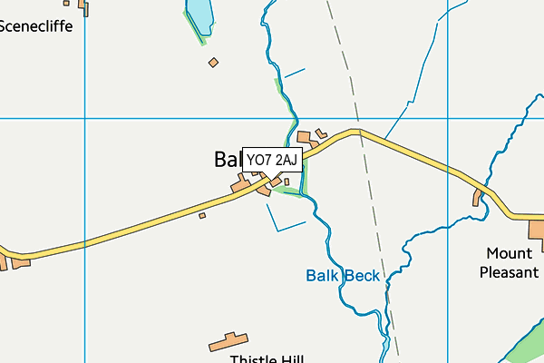 YO7 2AJ map - OS VectorMap District (Ordnance Survey)