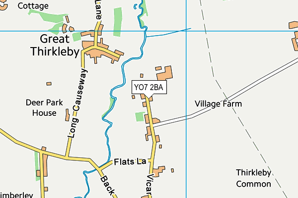 YO7 2BA map - OS VectorMap District (Ordnance Survey)
