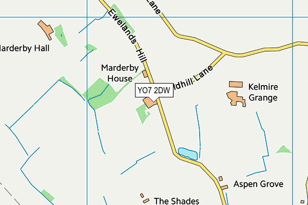 YO7 2DW map - OS VectorMap District (Ordnance Survey)