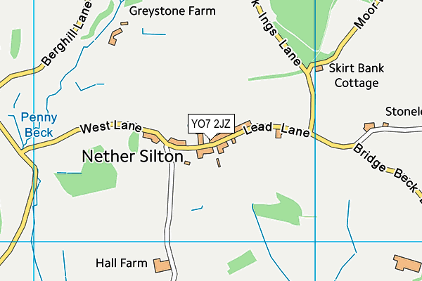 Silton Cricket Club map (YO7 2JZ) - OS VectorMap District (Ordnance Survey)