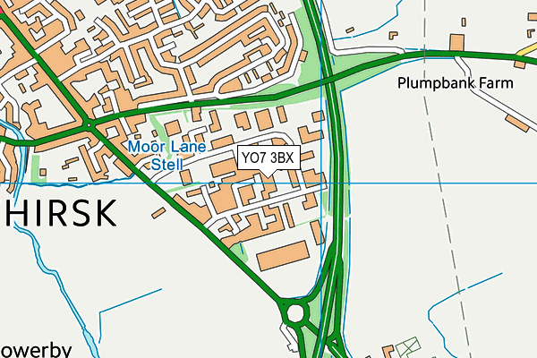 YO7 3BX map - OS VectorMap District (Ordnance Survey)