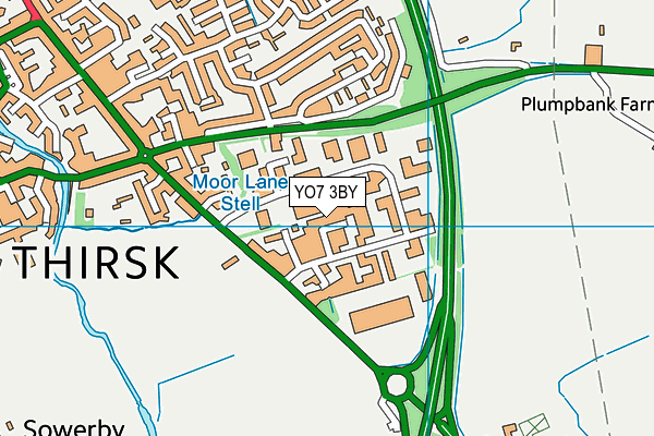YO7 3BY map - OS VectorMap District (Ordnance Survey)