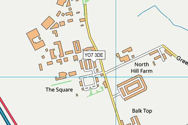 YO7 3DE map - OS VectorMap District (Ordnance Survey)