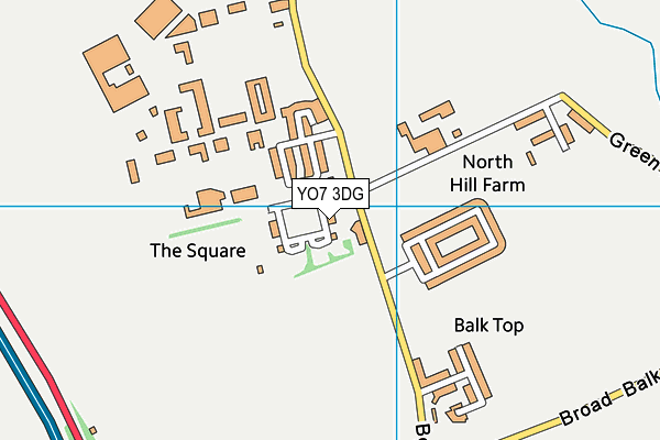 YO7 3DG map - OS VectorMap District (Ordnance Survey)