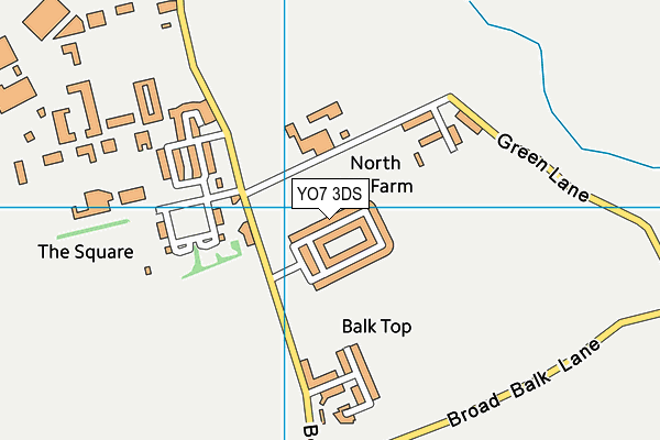 YO7 3DS map - OS VectorMap District (Ordnance Survey)
