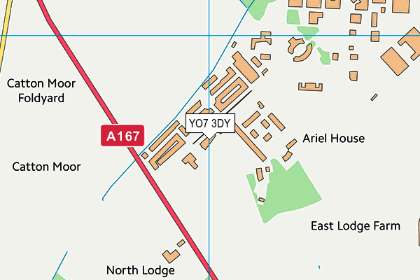 YO7 3DY map - OS VectorMap District (Ordnance Survey)