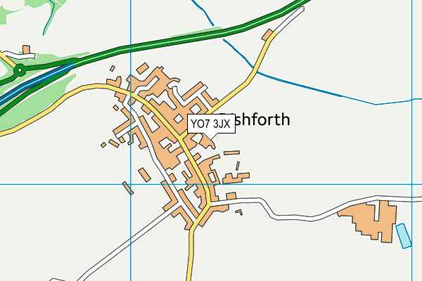 YO7 3JX map - OS VectorMap District (Ordnance Survey)