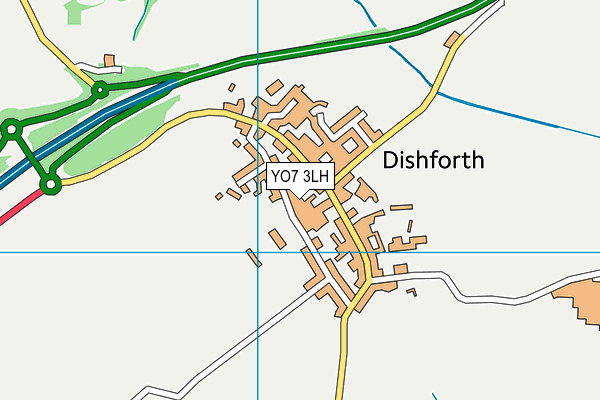 YO7 3LH map - OS VectorMap District (Ordnance Survey)