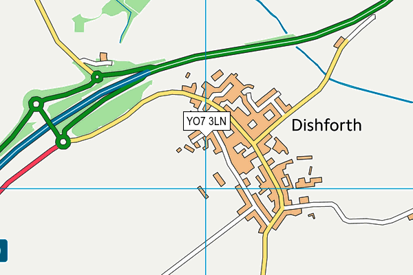 YO7 3LN map - OS VectorMap District (Ordnance Survey)