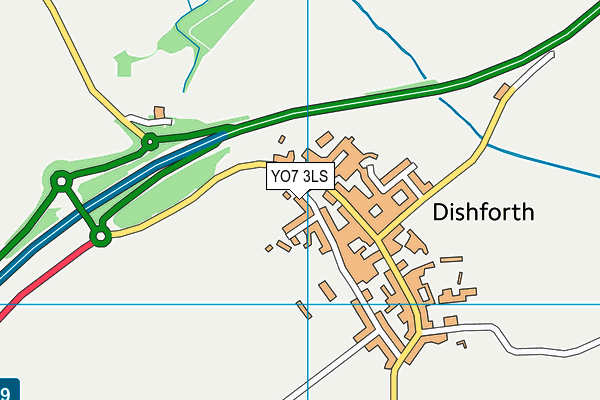YO7 3LS map - OS VectorMap District (Ordnance Survey)