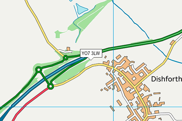 YO7 3LW map - OS VectorMap District (Ordnance Survey)