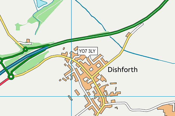 YO7 3LY map - OS VectorMap District (Ordnance Survey)